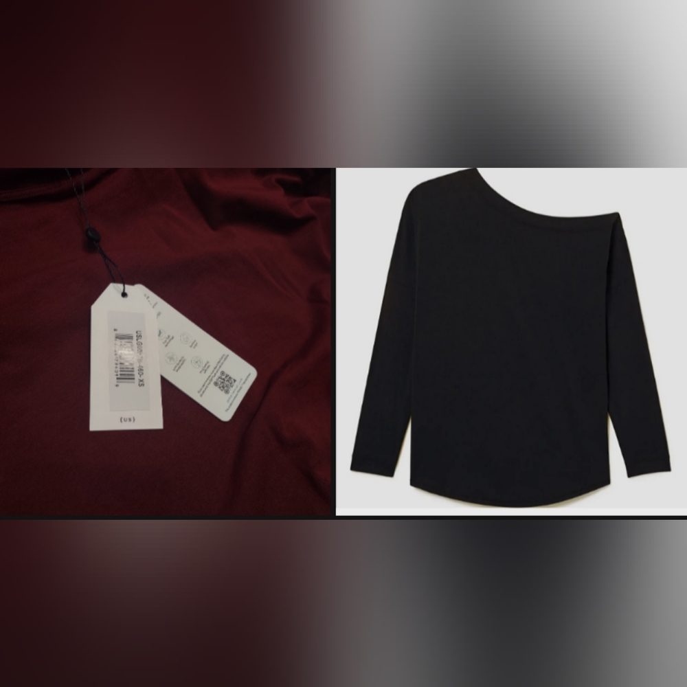 Universal standard dolci off shoulder long sleeve t shirt maroon red New Tags